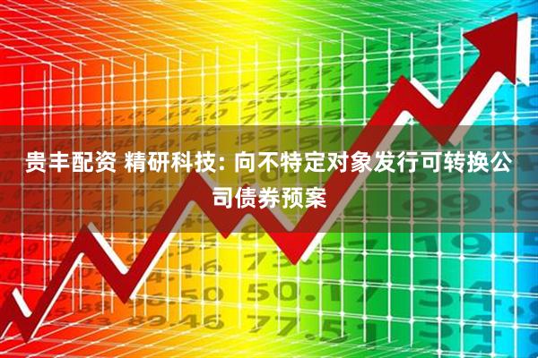 贵丰配资 精研科技: 向不特定对象发行可转换公司债券预案