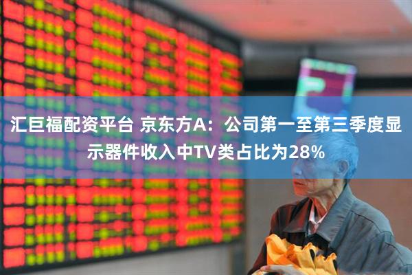 汇巨福配资平台 京东方A：公司第一至第三季度显示器件收入中TV类占比为28%