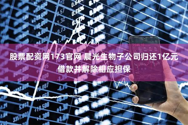 股票配资网173官网 晨光生物子公司归还1亿元借款并解除相应担保